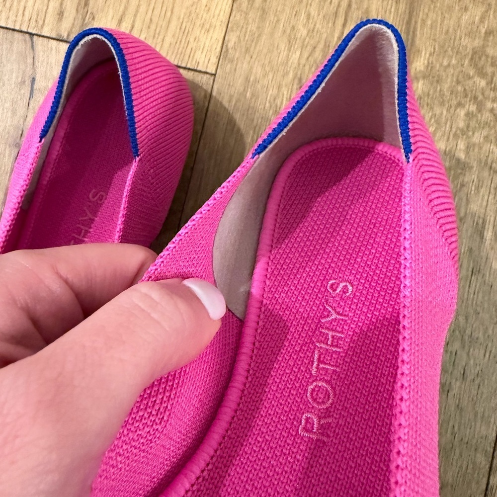 Rothy’s The Point Flats Dragon Fruit Size 8 Knit Neon Pink - Picture 4 of 6